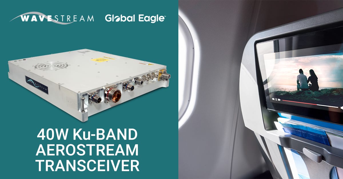 Wavestream’s In-Flight Connectivity High-Power Transceiver Receives DO-160G Certification after Successful Testing with Global Eagle Entertainment